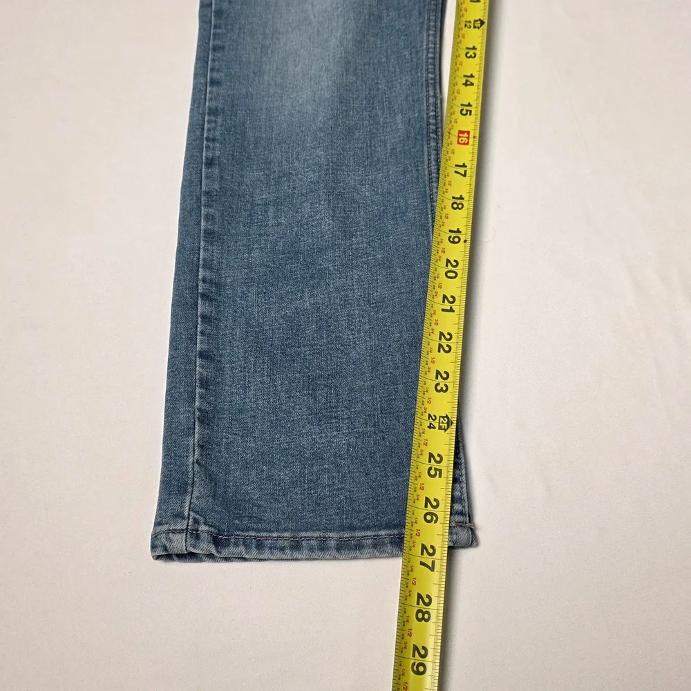 Lee Straight Leg Jeans Womens‎ 8S Blue Medium Wash Stretch Mid Rise Denim Pants